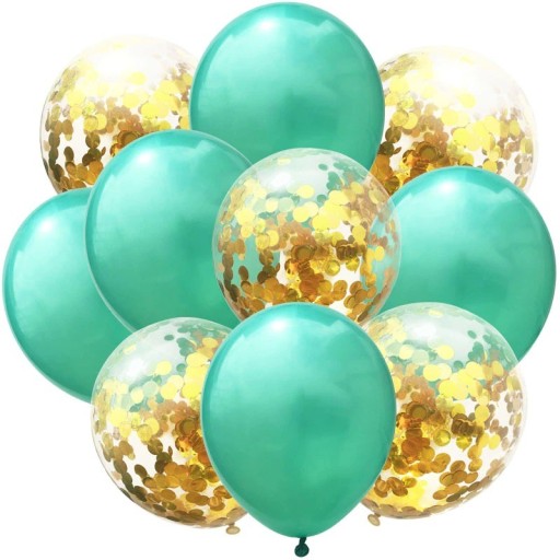 Balony urodzinowe z konfetti 10 szt