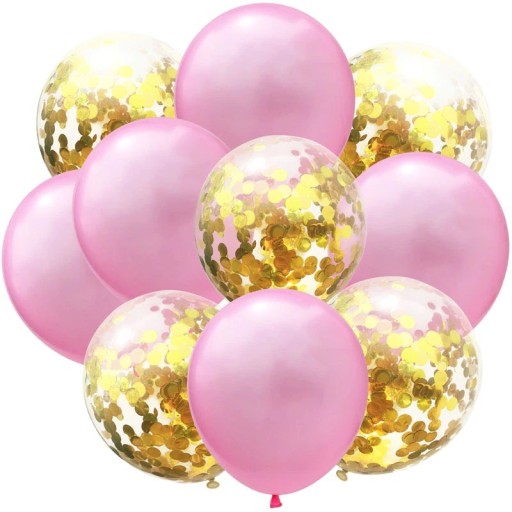 Balony urodzinowe z konfetti 10 szt