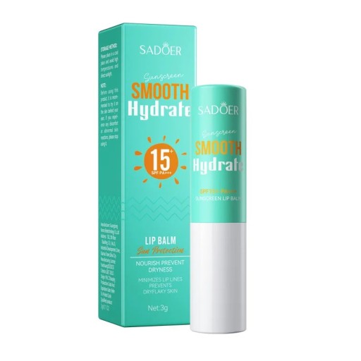 Balsam de buze cu SPF 15 3 g cu centella și niacinamid Hidratate și protecție pentru buze împotriva soarelui Stick pentru îngrijire zilnică și în călătorii