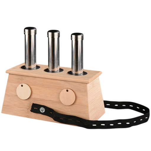 Bambus moxaboks med tre automatiske moxapinde