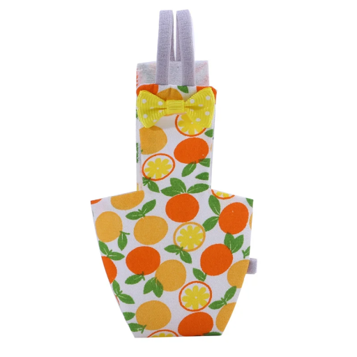 Bambusble til papegøjer 13 x 6,5 cm Genanvendeligt Bles med orange mønster og gul sommerfugl Komfortabelt at bære