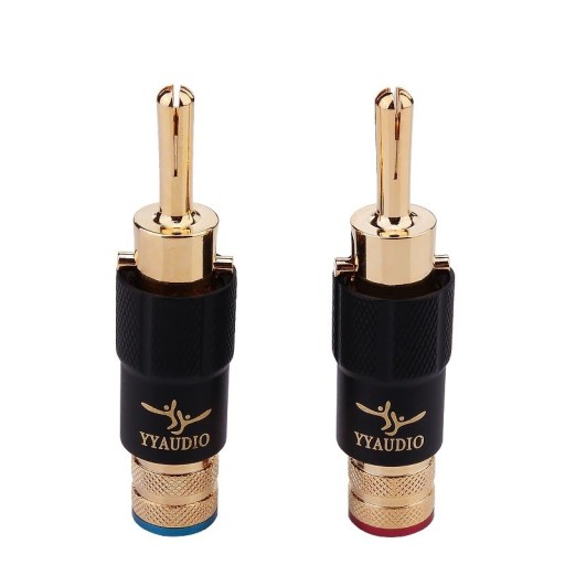 Banana Plug Microphone Connector with Lock 4 pcs