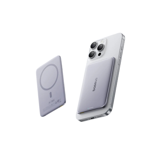 Banco de energía magnético delgado de 5000 mAh, 15 W, inalámbrico, 20 W, con cable, cargador portátil, diseño de metal, tamaño tarjeta, para iPhone y Samsung.