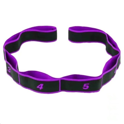 Bandă de elastic segmentată pentru yoga, 90 × 4 cm, cu centură de rezistență pentru fitness cu inele, spate deschis, umeri, antrenament de forță, centură de întindere pentru femei, antrenament acasă