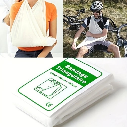 Bandage triangulaire médical de premiers secours 96x96x136 cm Bandage de fixation des fractures Fixation rapide du bras et des membres en cas d'urgence