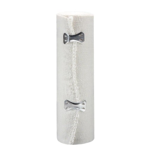Bandagem elástica 15 x 450 cm Ligadura elástica de alta elasticidade Atadura compressiva para suporte de músculos e articulações 2 fivelas metálicas