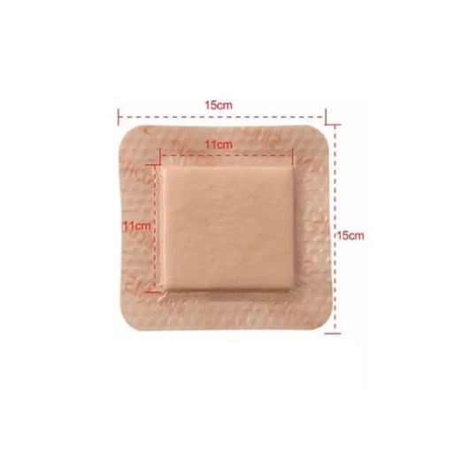 Bandaj steril din spumă de silicon, impermeabil 15 × 15 cm cu strat absorbant 11 × 11 cm pentru acoperirea rănilor