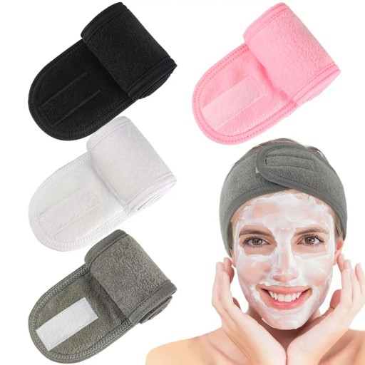 Bandeau cosmétique pour le démaquillage Bandeau ajustable Bandeau pour les cheveux 8,8 x 62 cm