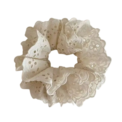 Bandeau élégant pour femmes en coton biologique Dentelle ajourée brodée à double couche Accessoires capillaires stylés pour femmes Ornement de mode moderne