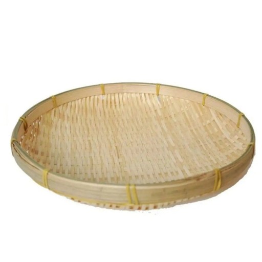 Bandeja redonda de bambú tejida a mano de 22 cm Canasta decorativa para servir pequeños objetos, velas y arreglos para el hogar