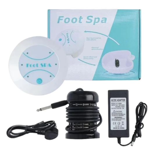 Banho iónico de desintoxicação para pés 9,4 x 6,9 cm Dispositivo elétrico com adaptador de rede Equipamento de bem-estar relaxante para uso doméstico