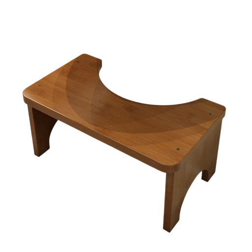 Banqueta de bambu antiderrapante 37 x 20 x 17 cm, castanha, para crianças e adultos, para casa de banho sob a sanita, forma ergonómica, presente adicional