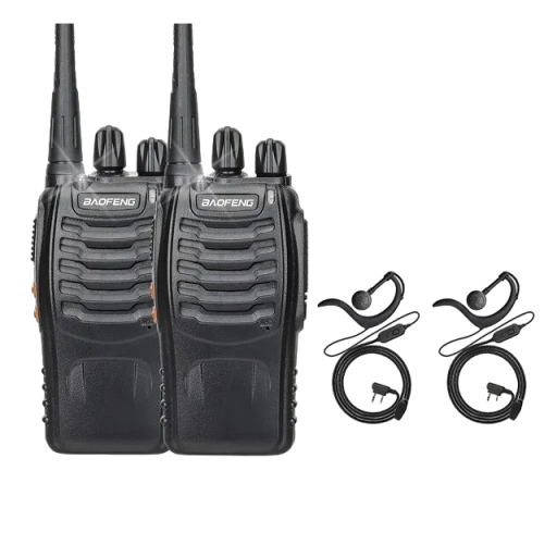 Baofeng BF 888S walkie talkie antennával és fejhallgatóval 2db nagy hatótávolságú walkie talkie Professzionális walkie talkie 16 csatornás nagy teljesítményű walkie talkie LED zseblámpával 11,5 x 6 x 3,3 cm