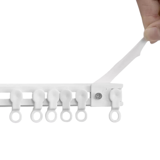 Bara de perdea autoadezivă puternică 50 cm Nano, bară glisantă silențioasă, montare laterală din plastic, fără găurire, bară universală rezistentă pentru perdele și draperii