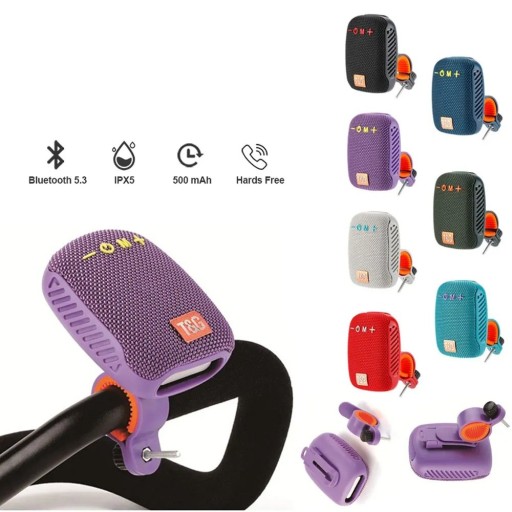 Bärbar Bluetooth-högtalare för cykel 100 x 72 x 50 mm FM-radio USB-C vattentät valfri färg styrfäste
