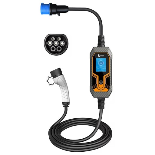 Bärbar laddare för elbilar feyree 7 kW EVSE Wallbox Typ 2 16A 3,5 m kabel Laddningsbox med adapter J1772 för bilar