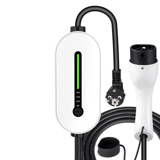 Bärbar laddare för elbilar IPENGEN EV 3,5 kW Typ 2 Wallbox 16A 1-fas 3,5 m kabel Laddstation med Schuko-kontakt