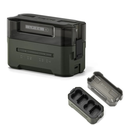 Bärbar laddstation för Lumix LP-E6-batterier USB snabbladdning LED-indikator Kompakt resepraktiskt kameratillbehör