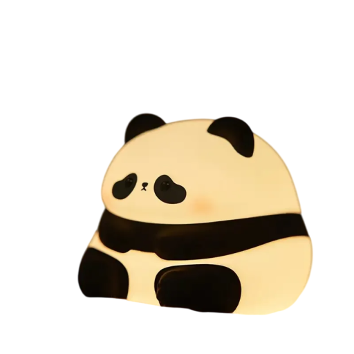Bärbar nattlampa i form av en panda, 3 ljusstyrkelägen, 1200 mAh, 18650-batteri, silikon, babylampa, sovrumsdekoration, USB-laddning