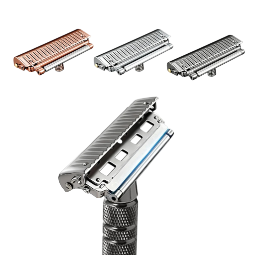 Barberhoved 4,7 x 1,9 cm Gæng M5 0,4 cm Roller Dobbelt halvblad Universel erstatningshoved med læderetui