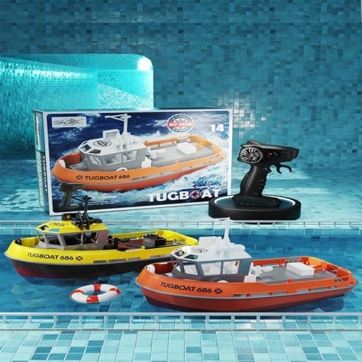 Barco RC 23,5 x 9,7 x 14,5 cm Barco elétrico 8 km/h Controlo remoto 50 m Bateria de lítio 3,7 V 600 mAh Carregamento USB Brinquedo à prova
