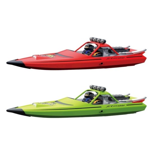 Barco RC 34 x 10 x 11,5 cm Modelo de jato de alta velocidade 30 km/h 2,4 GHz Alcance de 200 m Alarme de bateria baixa Metal e plástico Bateria de lítio 7,4 V