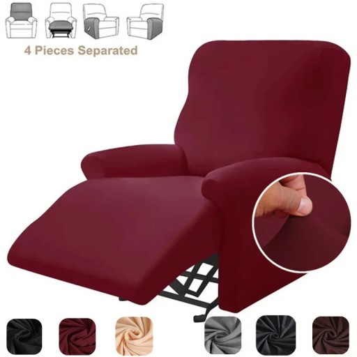Barevný potah na relaxační křeslo ze 4 dílů z elastického hladkého materiálu