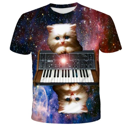 Barn T-shirt med katt B1456