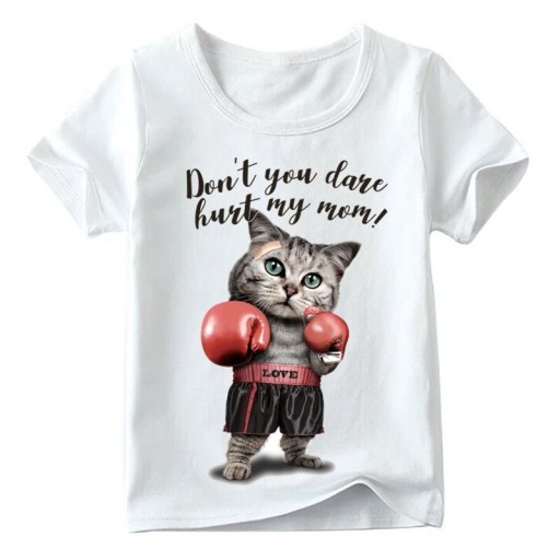 Barn T-shirt med katt B1508