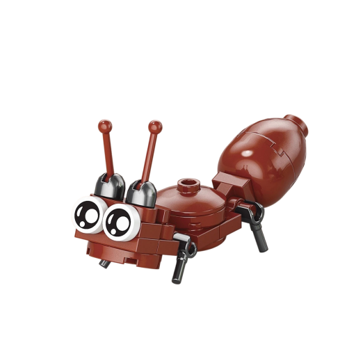 Barna hangya építőkészlet 7,5 x 4 x 2,3 cm 26 darabos Aranyos mini rovar nagy szemekkel Színes modell dekorációhoz és kreatív alkotáshoz