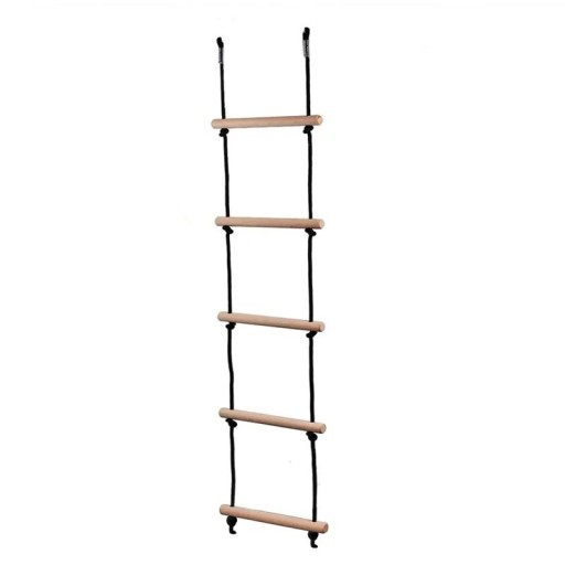 Barnens repstege 160 x 30 cm Bokträ och polyester Klätterrepstege för inomhus- och utomhusbruk med karbinhakar och remmar