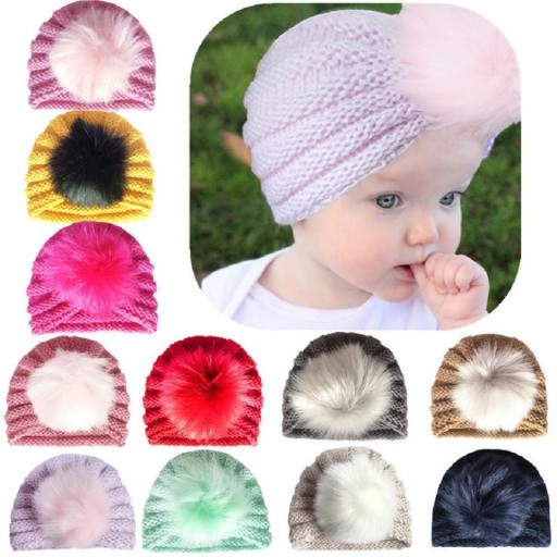 Barnturban med pompom