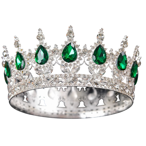 Barocke runde silberne Hochzeitskrone mit Kristallen Luxusisches Edelstein-Haarband Krönende Kopfbedeckung für Bräute, Königinnen und Könige
