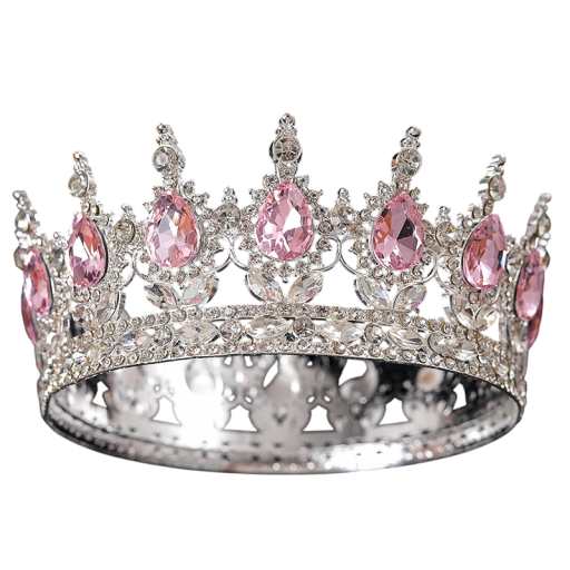 Barocke runde silberne Hochzeitskrone mit Kristallen Luxusisches Edelstein-Haarband Krönende Kopfbedeckung für Bräute, Königinnen und Könige