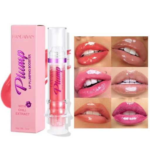 Barra de labios hidratante líquida a prueba de agua con efecto lupa, 5 ml, brillo duradero, color intenso y realce de labios.