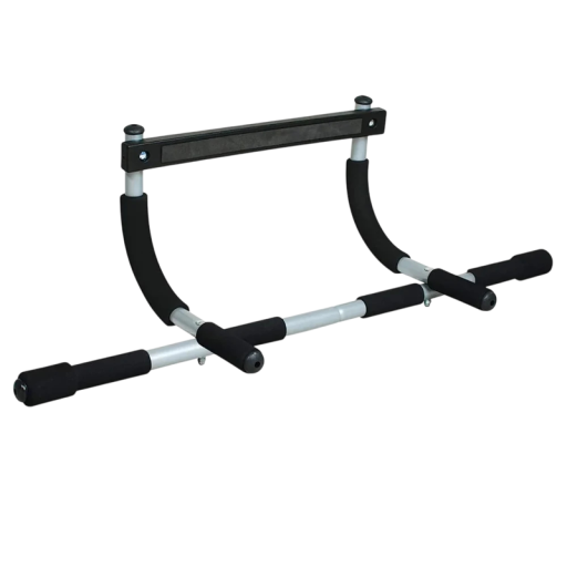 Barra de tracción para marco de puerta 61–81 cm, capacidad de carga 150 kg, estructura de acero con empuñaduras de espuma, multifuncional, negra, entrenamiento en casa