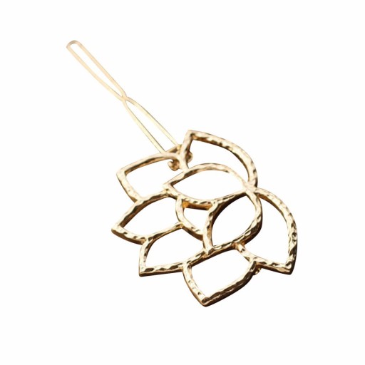 Barrette en or avec fleur