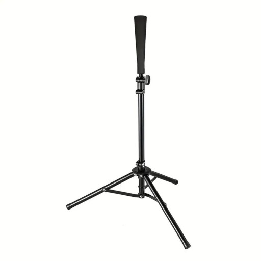 Baseball Hitting Tee Adjustable Folding Stand with Tripod Iron Tripod Training Aid for Children and Adult Players