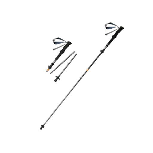 Bastón de trekking 1 unidad Plegable de cinco secciones con sistema de liberación rápida 103 - 120 cm plegado 35 cm 3K carbono y aluminio Para senderismo y escalada en montaña