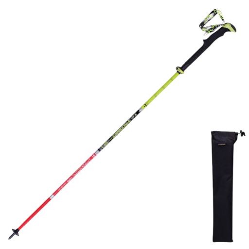 Bastón de trekking plegable 5 secciones Longitud ajustable de 100 a 115 cm Fibra de carbono y correa para la muñeca Bastón ligero para senderismo y escalada