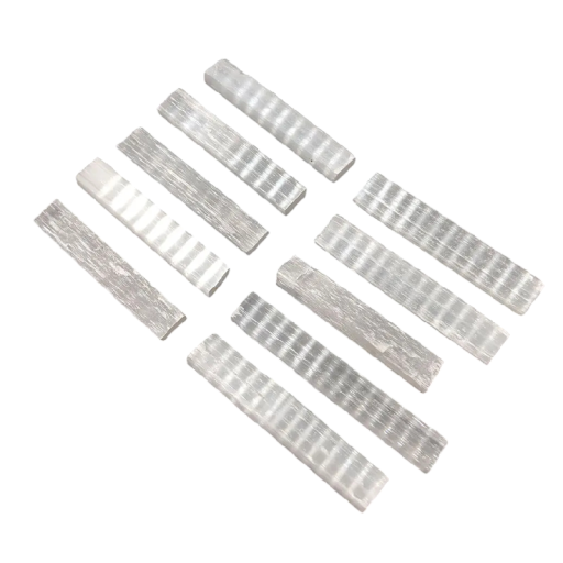 Bastonase de selenit cristale naturale 5–6 cm gips alb mineral basto decorative pentru colecționari și interior