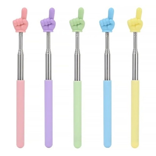 Băț telescopic din oțel inoxidabil creativ, indicator de deget 21,5-69,5 cm, pentru predarea școlară, ajutor la domiciliu, indicator multifuncțional