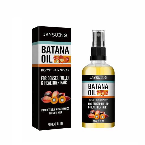 Batana hiusöljy suihkeena 30 ml Hiustenlähtöön hoito Vahvistaa hiustuppia Korjaa vaurioituneita hiuksia Ravitseva hoito