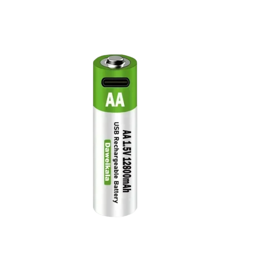 Bateria AA 1,5V USB recarregável 12800mAh Li-ion 1 unidade com cabo de carregamento tipo C para comando à distância, rato, brinquedos eléctricos