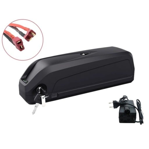 Batería Hailong para bicicleta eléctrica 52 V 20 Ah celdas li-ion 18650 negra con conector T-plug para motores Bafang BBS002 BBS03 y BBSHD