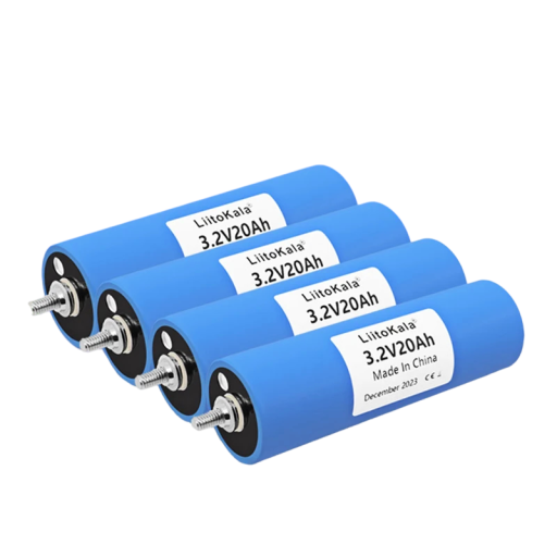 Baterie LiitoKala 3,2 V 20 Ah LiFePO4 sada 4 ks akumulátor 163 x 40,5 mm se šroubovými kontakty modrá na solární systémy a úložiště