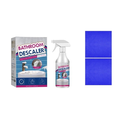 Bathroom Foam Cleaner Set Against Limescale and Rust 60 ml Active Foam with Citric Acid for Bathroom Cleaning
