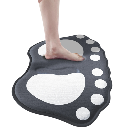Bathroom Mat in the Shape of Feet 40 x 60 cm, Absorbent Mat with Soft Surface and Non-Slip Bottom for Bath and Shower