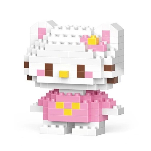 Bâtisse pour enfants chat blanc avec un nœud 5,4 x 3,4 x 4,4 cm 146 pièces Mini modèle en briques Chaton mignon Bâtisse créative pour enfants et collectionneurs