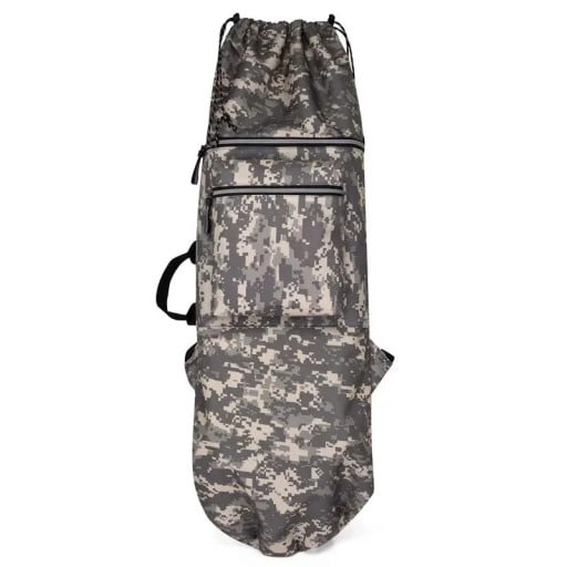 Batoh na freediving vodotěsný úložný vak na potápěčské vybavení 110 x 32 cm z 600D oxfordské tkaniny šedý maskáčový na potápění a lov ryb
